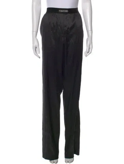 Pre-owned Tom Ford Silk Wide Leg Pants In Black