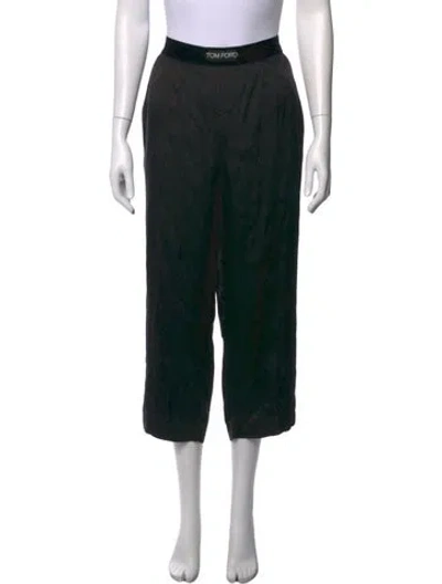 Pre-owned Tom Ford Silk Wide Leg Pants In Black