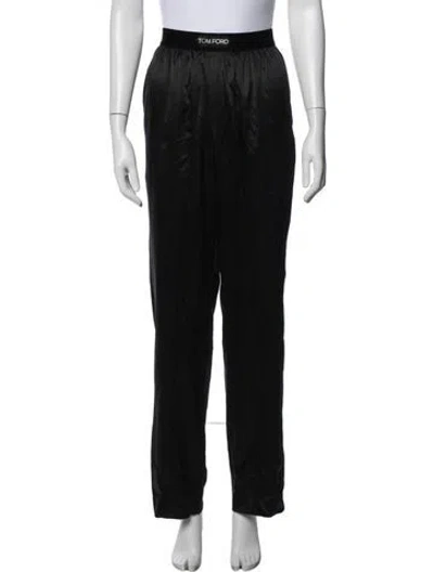 Pre-owned Tom Ford Silk Wide Leg Pants In Black