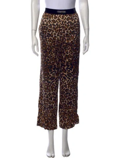 Pre-owned Tom Ford Silk Wide Leg Pants In Black