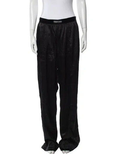 Pre-owned Tom Ford Silk Wide Leg Pants In Black