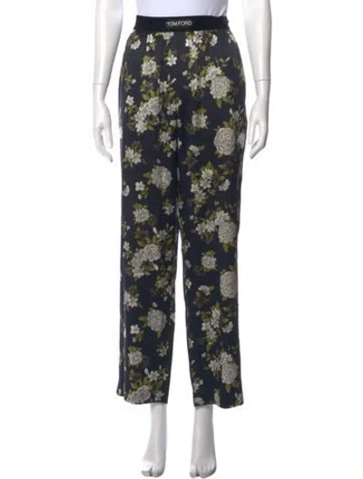 Pre-owned Tom Ford Silk Wide Leg Pants In Blue