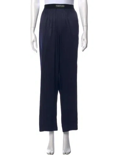 Pre-owned Tom Ford Silk Wide Leg Pants In Blue