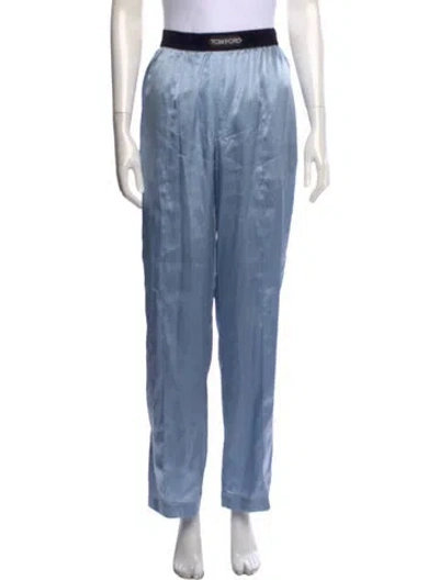 Pre-owned Tom Ford Silk Wide Leg Pants In Blue