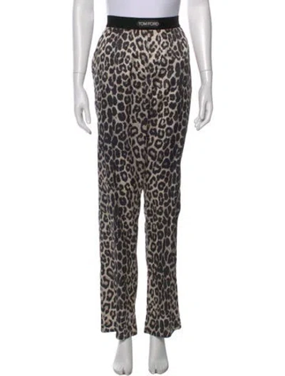Pre-owned Tom Ford Silk Wide Leg Pants In Brown