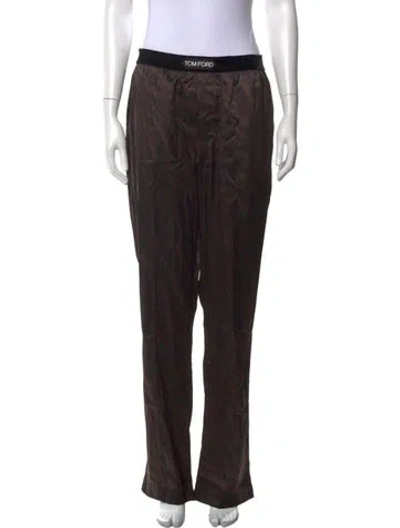 Pre-owned Tom Ford Silk Wide Leg Pants In Brown