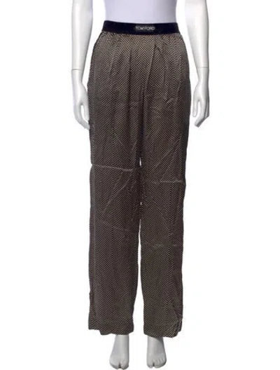 Pre-owned Tom Ford Silk Wide Leg Pants In Multi