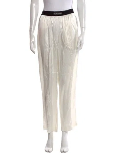 Pre-owned Tom Ford Silk Wide Leg Pants In Neutral