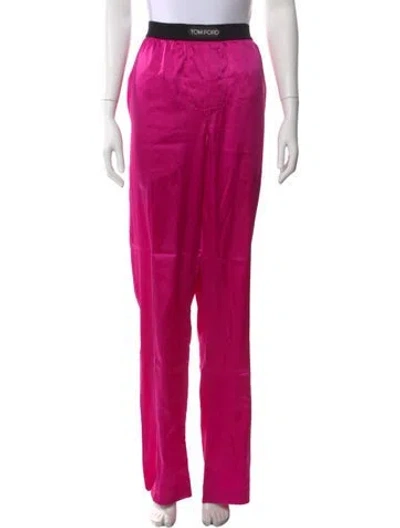 Pre-owned Tom Ford Silk Wide Leg Pants In Pink