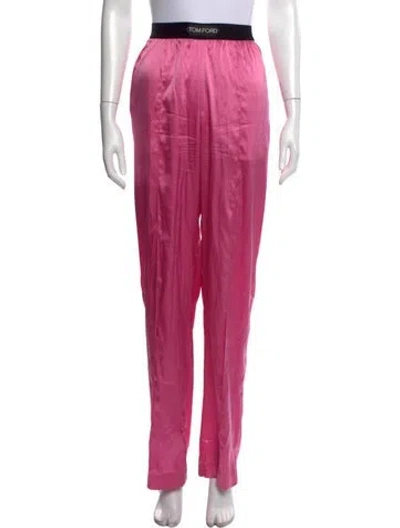 Pre-owned Tom Ford Silk Wide Leg Pants In Pink