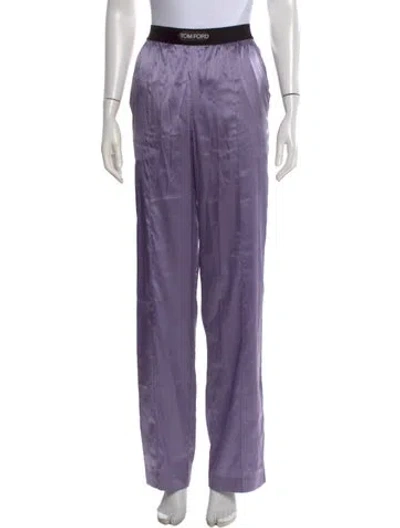 Pre-owned Tom Ford Silk Wide Leg Pants In Purple