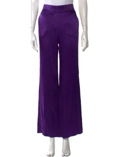 Pre-owned Tom Ford Silk Wide Leg Pants In Purple