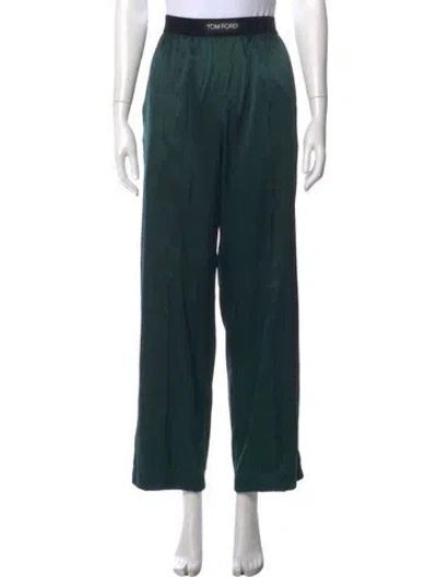 Pre-owned Tom Ford Silk Wide Leg Pants W/ Tags In Green