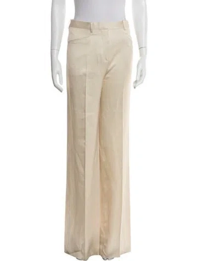 Pre-owned Tom Ford Silk Wide Leg Pants W/ Tags In Neutral