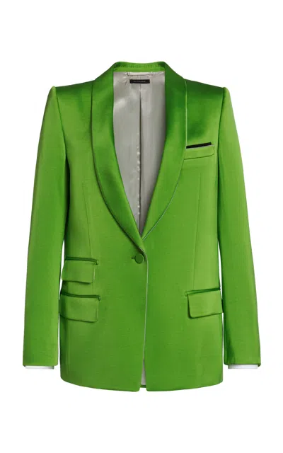 Tom Ford Silk-wool Blazer In Green