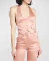 Tom Ford Open-back Silk And Wool-blend Twill Vest In Blush Rose