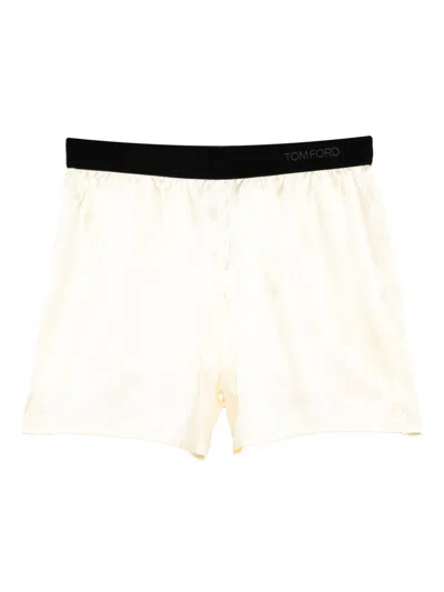 Tom Ford Silk-blend Bermuda In Neutral