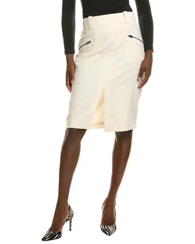 Tom Ford Silk-lined Wool Skirt In Chalk