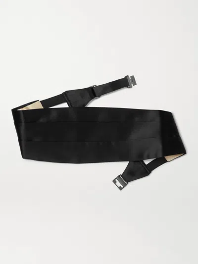 Tom Ford Triple-pleated Grosgrain Silk Cummerbund In Black