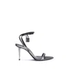 Tom Ford Laminated Heeled Sandals With Laminated Effect In Silver