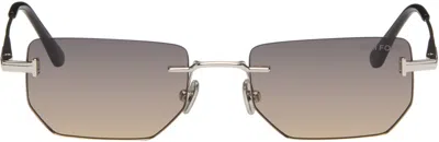Tom Ford Silver Ethan-02 Sunglasses In Metallic