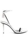 Tom Ford Silver Heels With Ankle Strap In White