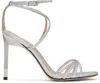 Tom Ford Silver Laminated Printed Lizard Ida Heeled Sandals In 1g004 Silver