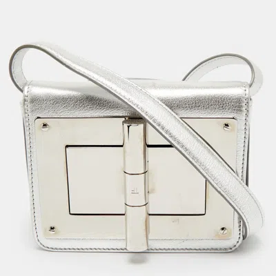 Pre-owned Tom Ford Silver Leather Mini Natalia Crossbody Bag