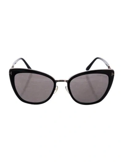 Pre-owned Tom Ford Simona Cat-eye Sunglasses In Black