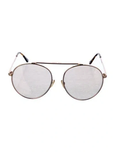 Pre-owned Tom Ford Simone-02 Aviator Sunglasses