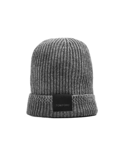 Tom Ford Simple Woolen Hat In Gray