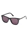 Tom Ford Sinatra Smoke Square Men's Sunglasses Ft1104 01a 53 In Shiny Black
