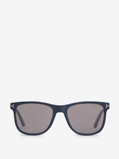 Tom Ford Eyewear Sinatra Square Frame Sunglasses In Navy Blue Gunmetal/t Logo