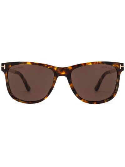 Tom Ford Eyewear Sinatra Square Frame Sunglasses In Dark Havana
