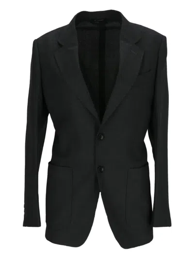 Tom Ford Single-breasted Blazer In Black