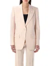 Tom Ford Single Breasted Wool Jacket In Blush