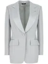 Tom Ford Lustrous Barathea Single-breasted Tuxedo Jacket In Grau