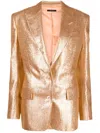 Tom Ford Iridescent-sable Single-breasted Blazer In Rosa
