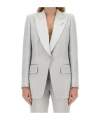 Tom Ford Lustrous Barathea Single-breasted Tuxedo Jacket In White