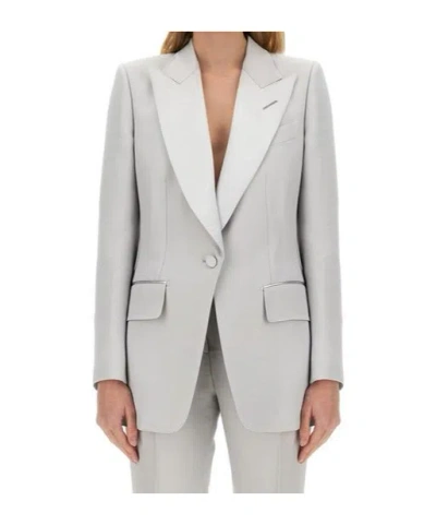 Tom Ford Single-breasted Blazer In Grey