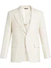 Tom Ford Slim-fit Grain De Poudre Silk Tuxedo Jacket In White