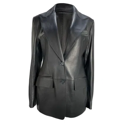 Tom Ford Single-breasted Blazer With Pockets In Black Leather
