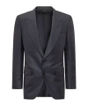 Tom Ford Single Breasted Checked Jacket In Gray