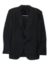 Tom Ford Single Breasted Checked-print Blazer In Black