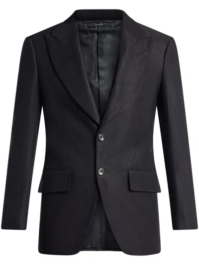 Tom Ford Single-breasted Corduroy Blazer In Black