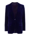 Tom Ford Fluid Velvet Shelton Cocktail Blazer In Blue