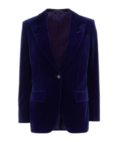 TOM FORD VELVET SINGLE-BUTTON BLAZER