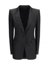 Tom Ford Single Breasted Jacket With Polka Dots In Black