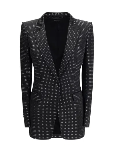 TOM FORD SINGLE BREASTED JACKET WITH POLKA DOTS