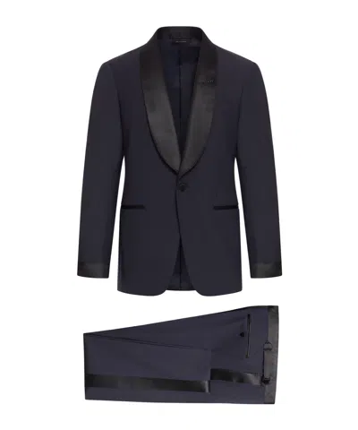 Tom Ford Single-breasted Lapel Suit In Black